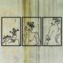 Wallity Flower Face Woman Escultura de Pared en Negro